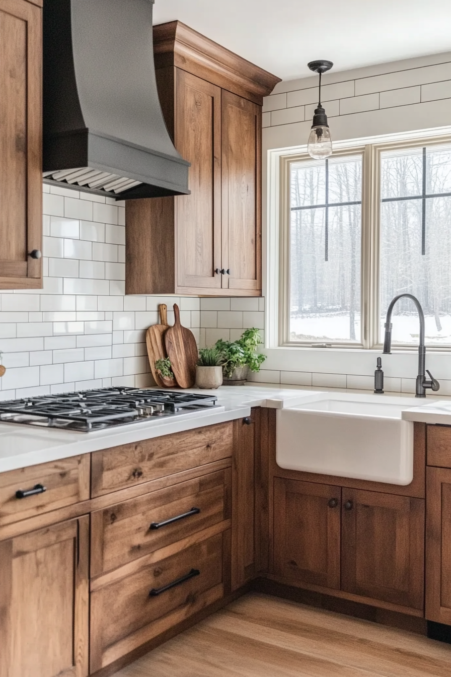 5. Classic Chestnut Shaker (Brown Kitchen Cabinets Ideas) - Brown Kitchen Cabinets Ideas