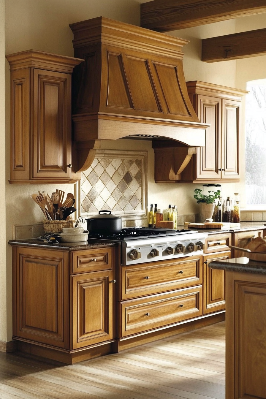 6. Honey Maple Serenity (Brown Kitchen Cabinets Ideas) - Brown Kitchen Cabinets Ideas