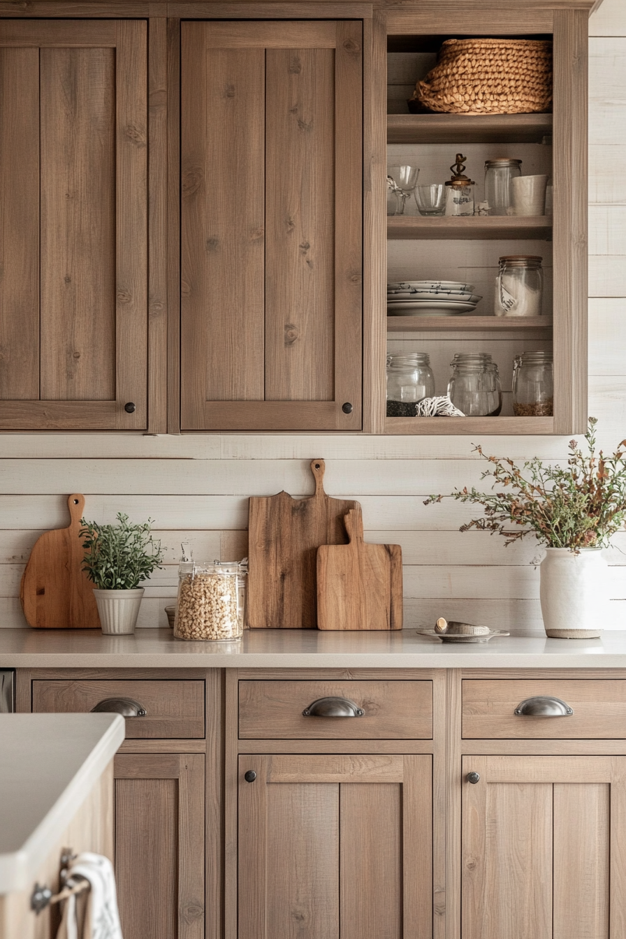9. Driftwood Coastal Vibe (Brown Kitchen Cabinets Ideas) - Brown Kitchen Cabinets Ideas