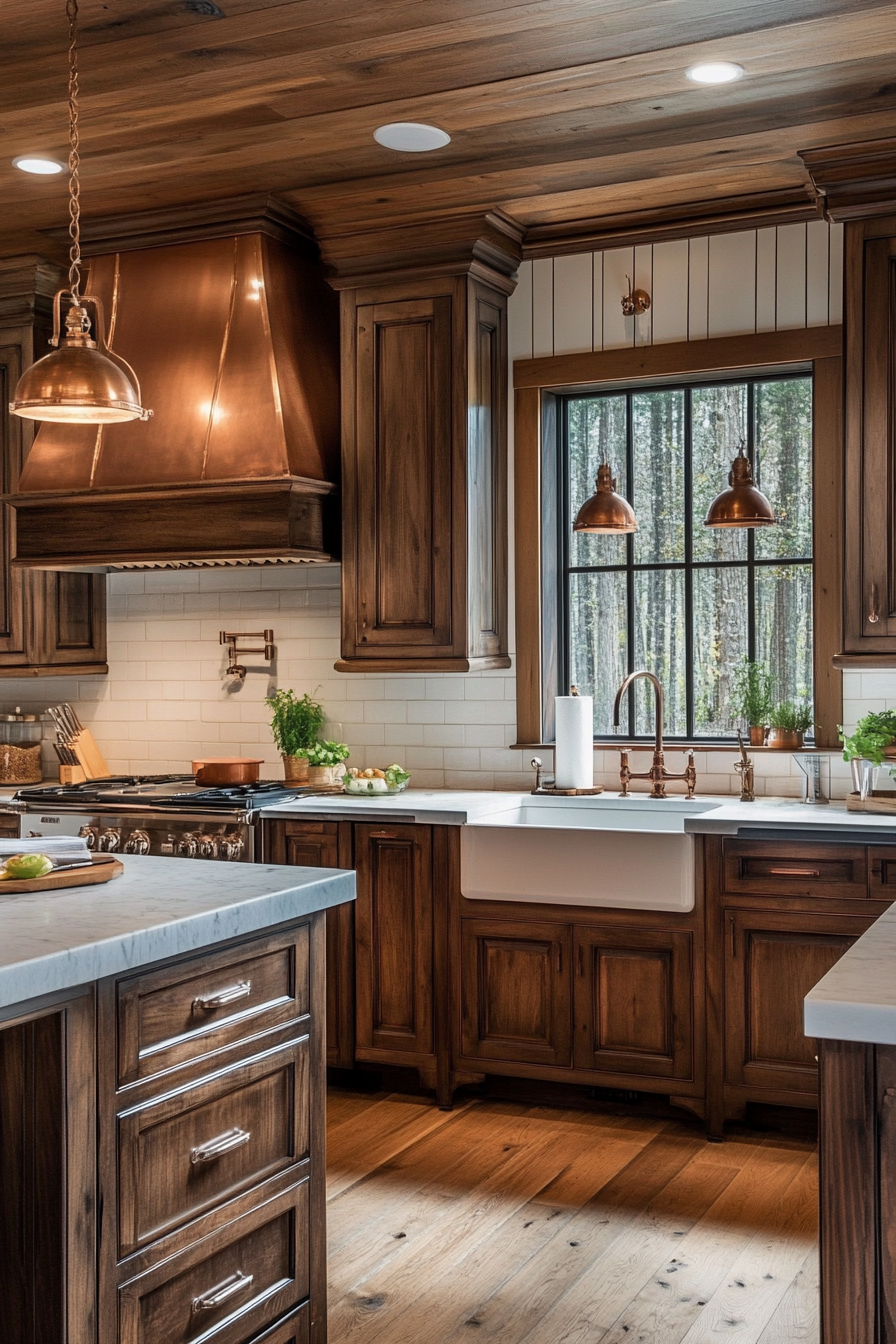 14. Tobacco Country Cottage (Brown Kitchen Cabinets Ideas) - Brown Kitchen Cabinets Ideas