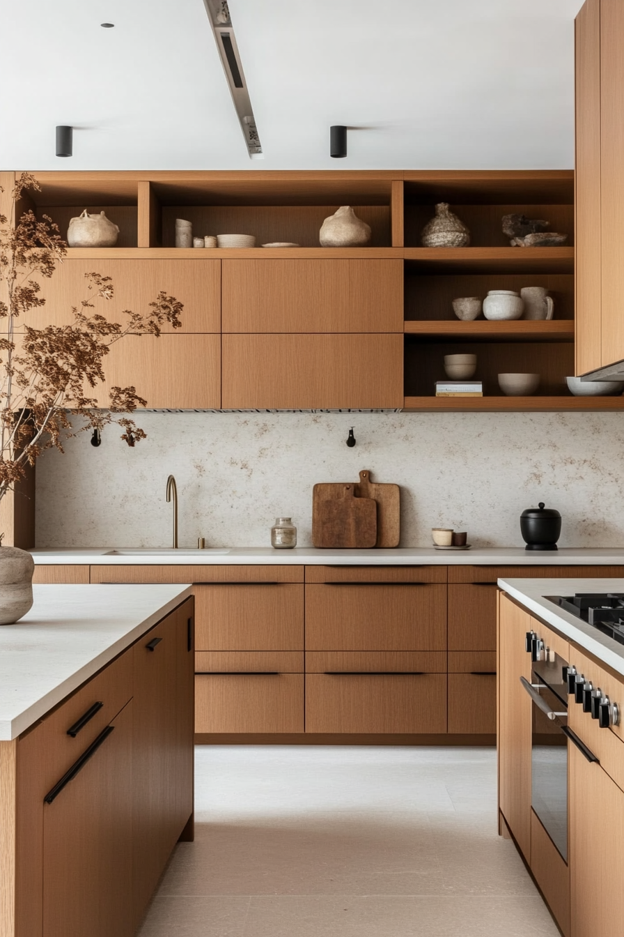 15. Caramel Scandinavian Simplicity (Brown Kitchen Cabinets Ideas) - Brown Kitchen Cabinets Ideas