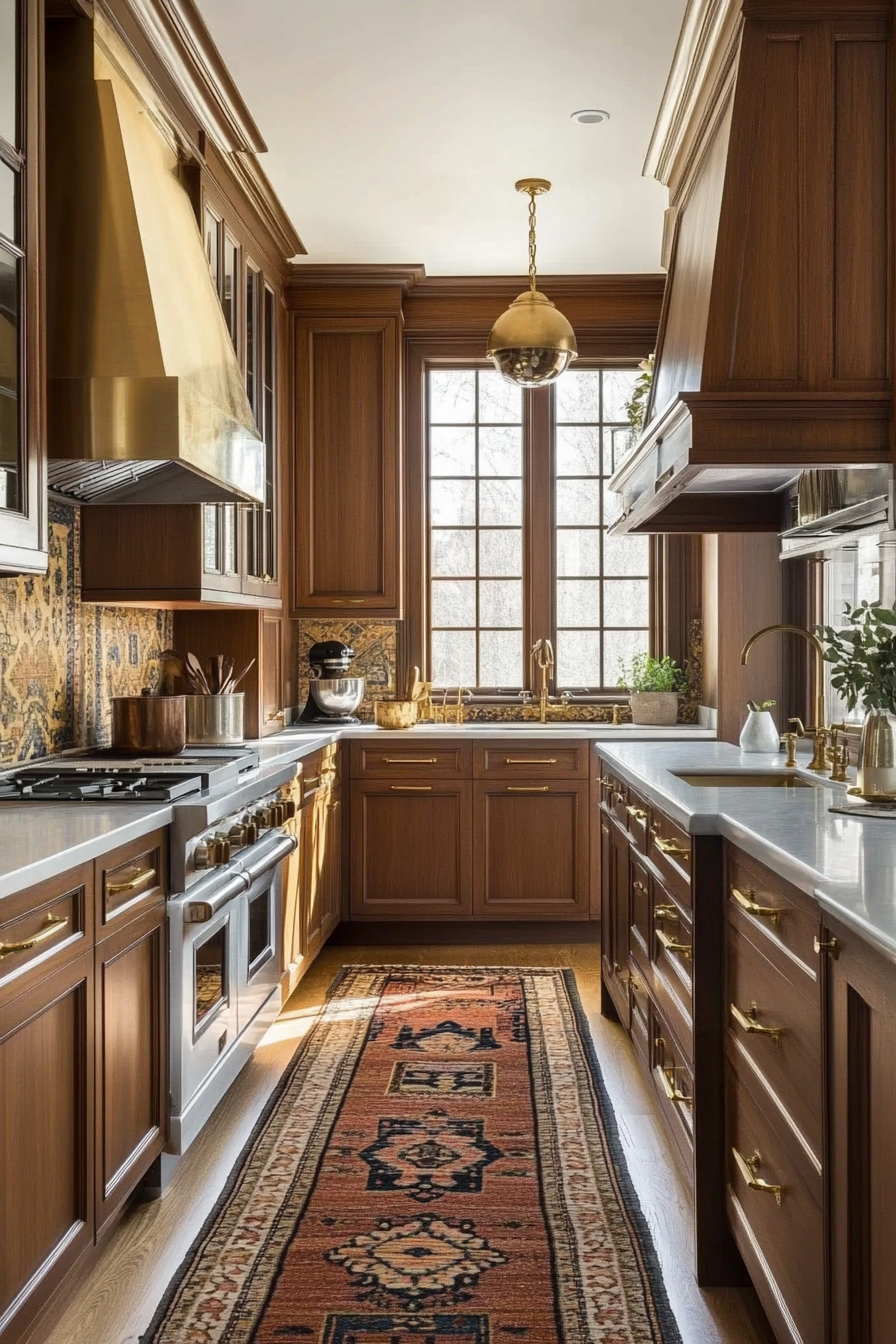 17. Cognac Elegance (Brown Kitchen Cabinets Ideas) - Brown Kitchen Cabinets Ideas