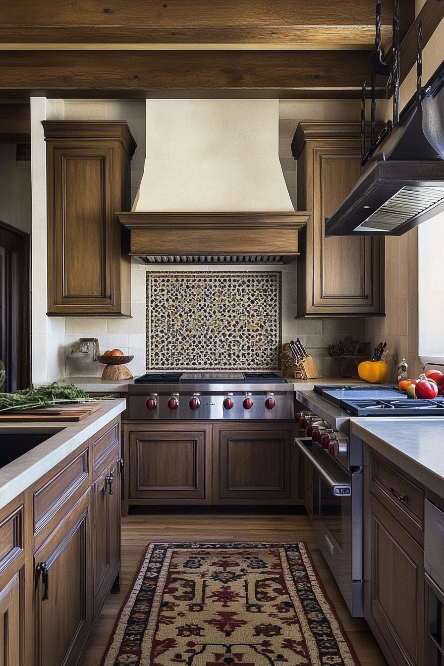 24. Bronze Mediterranean Flair (Brown Kitchen Cabinets Ideas) - Brown Kitchen Cabinets Ideas
