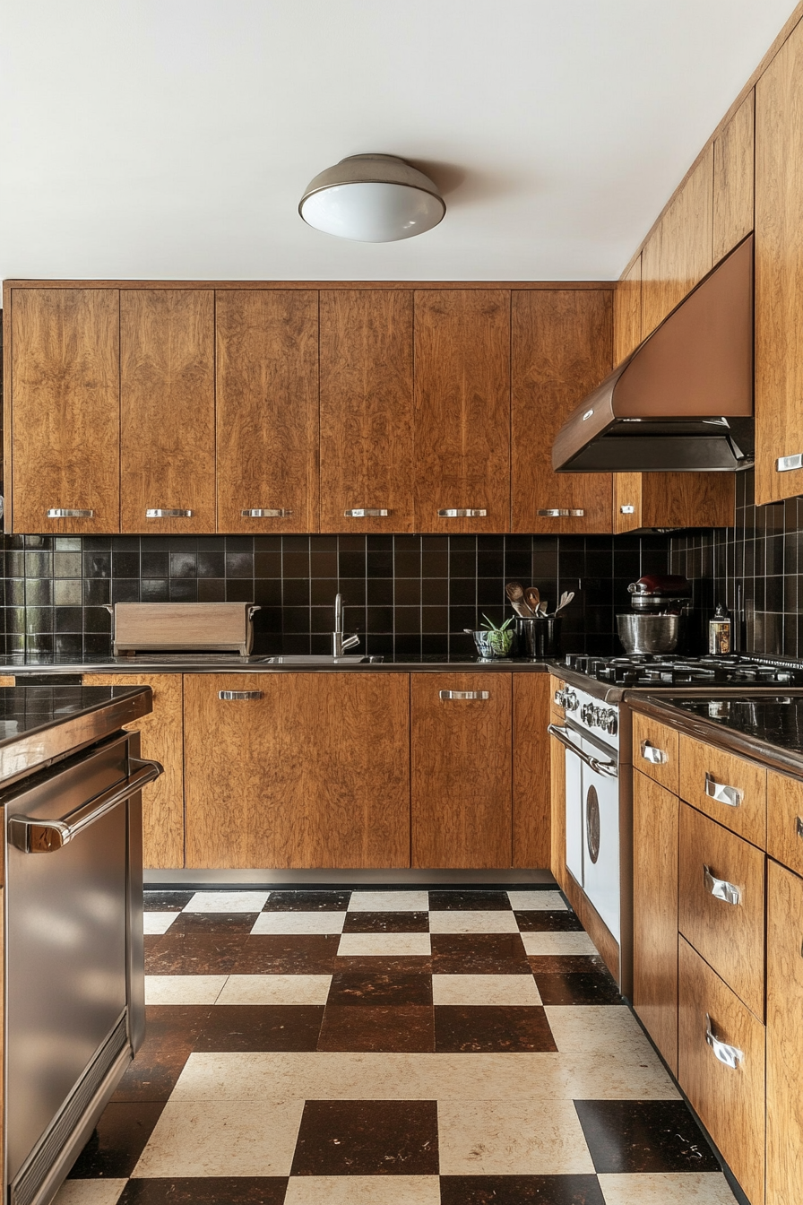 25. Sepia Retro Revival (Brown Kitchen Cabinets Ideas) - Brown Kitchen Cabinets Ideas