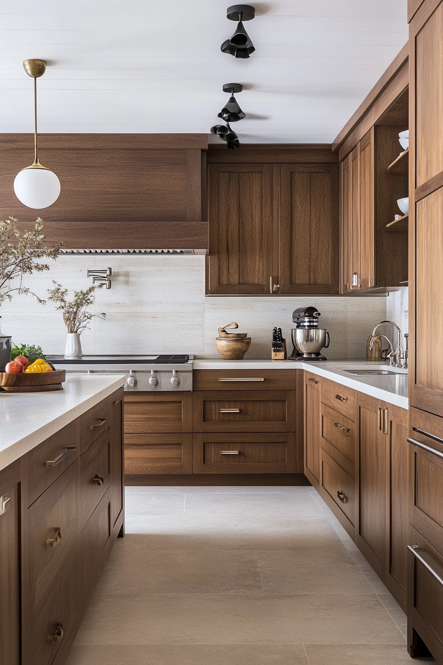 26. Hazelnut Contemporary Classic (Brown Kitchen Cabinets Ideas) - Brown Kitchen Cabinets Ideas