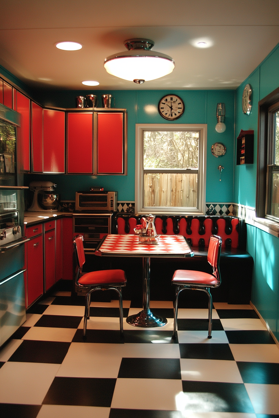 11. Vintage Retro Diner (Garage Kitchen Ideas) - Garage Kitchen Ideas