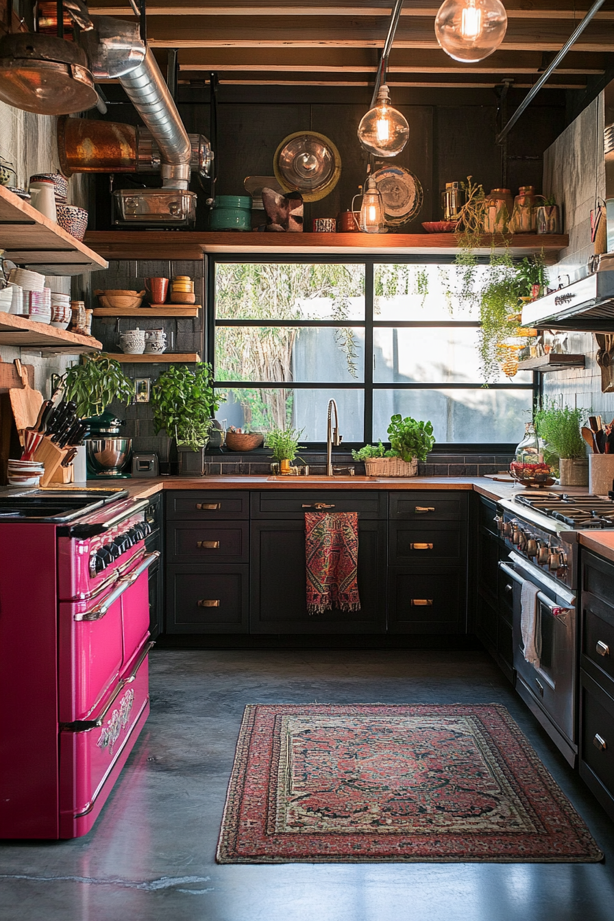18. Eclectic Urban Kitchen (Garage Kitchen Ideas) - Garage Kitchen Ideas