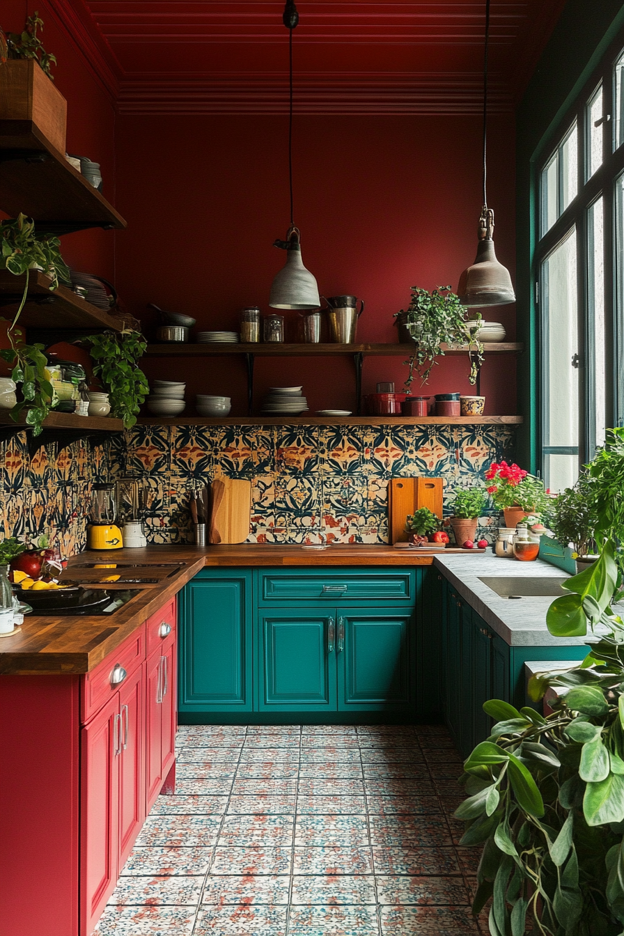 25. Bright and Bold Kitchen (Garage Kitchen Ideas) - Garage Kitchen Ideas