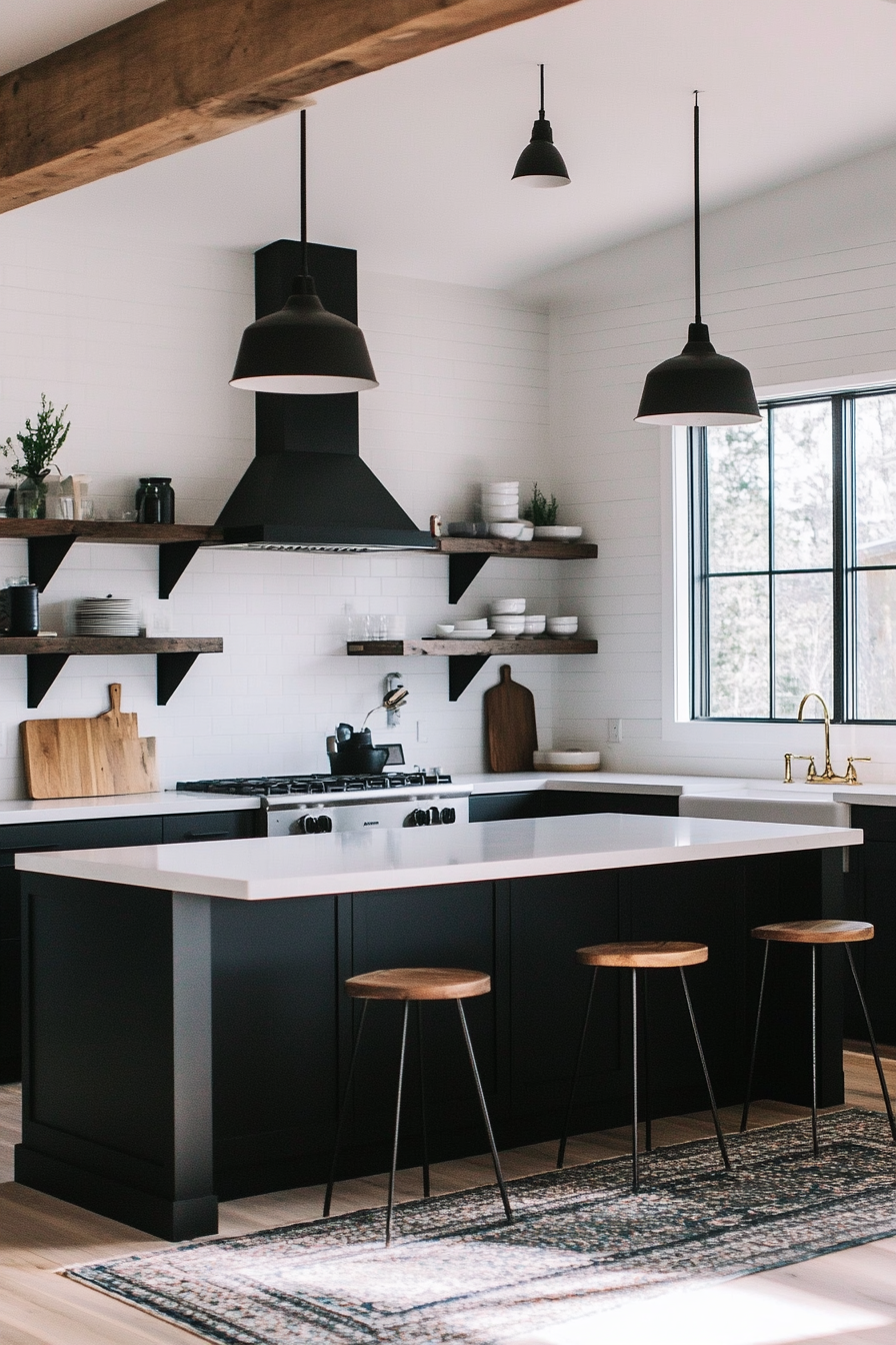 26. Contemporary Black and White (Garage Kitchen Ideas) - Garage Kitchen Ideas