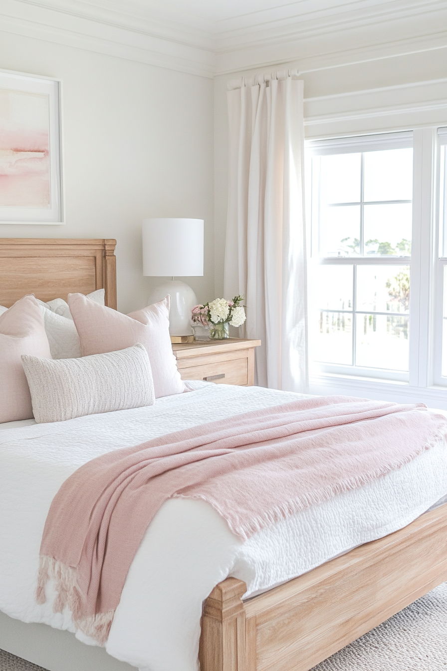 1. Soft Blush Serenity (Pink And White Bedroom Ideas) - Pink And White Bedroom Ideas