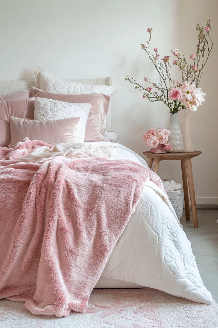 4. Luxury Spa Escape (Pink And White Bedroom Ideas) - Pink And White Bedroom Ideas