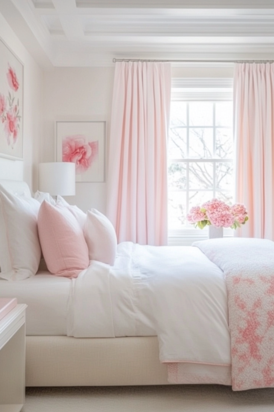 15. Contemporary Chic Retreat (Pink And White Bedroom Ideas) - Pink And White Bedroom Ideas