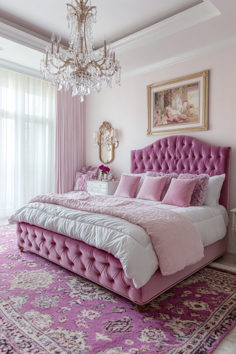 19. Glamorous Suite (Pink And White Bedroom Ideas) - Pink And White Bedroom Ideas