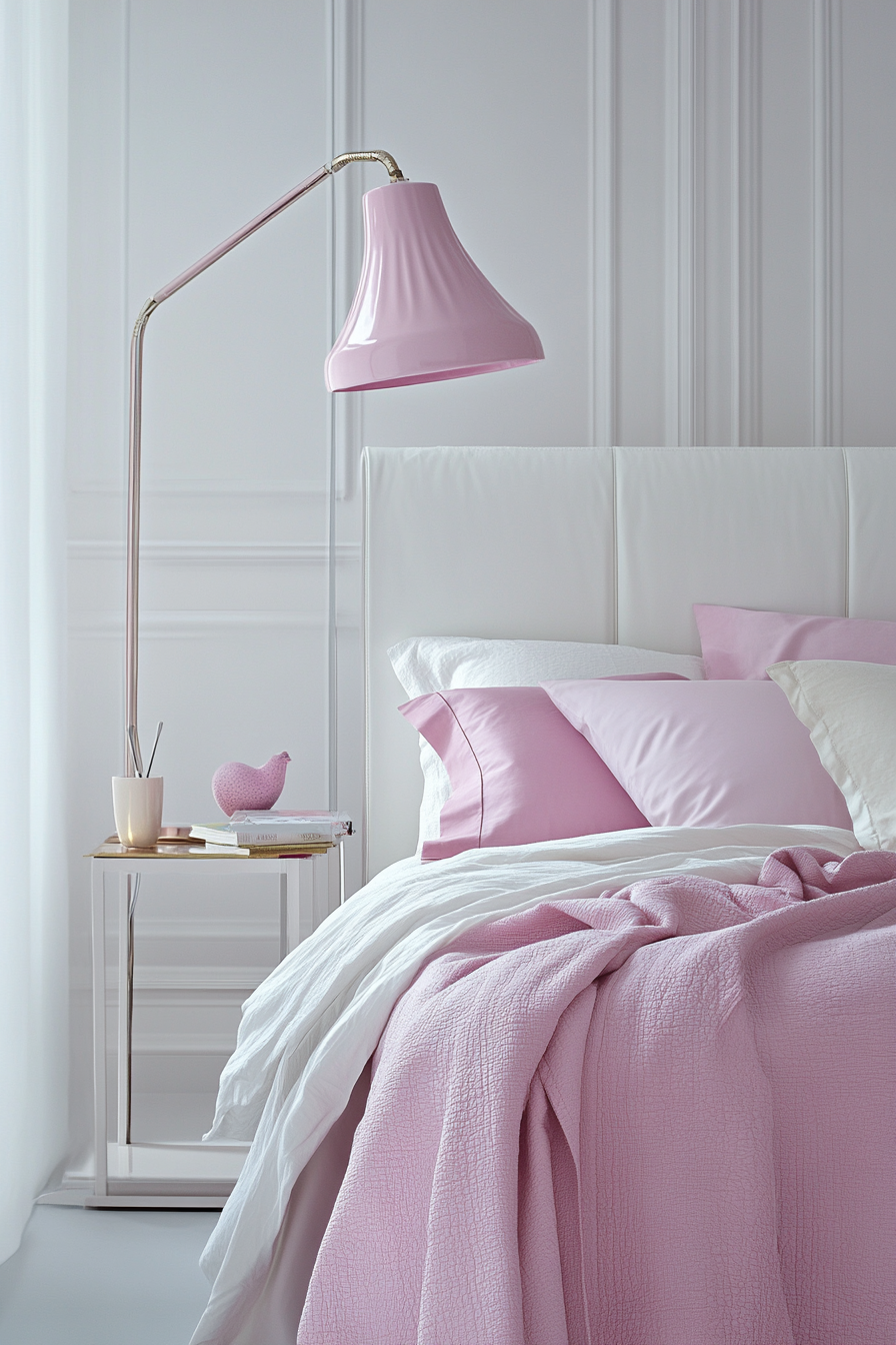 27. Glamorous Pink and White Loft (Pink And White Bedroom Ideas) - Pink And White Bedroom Ideas