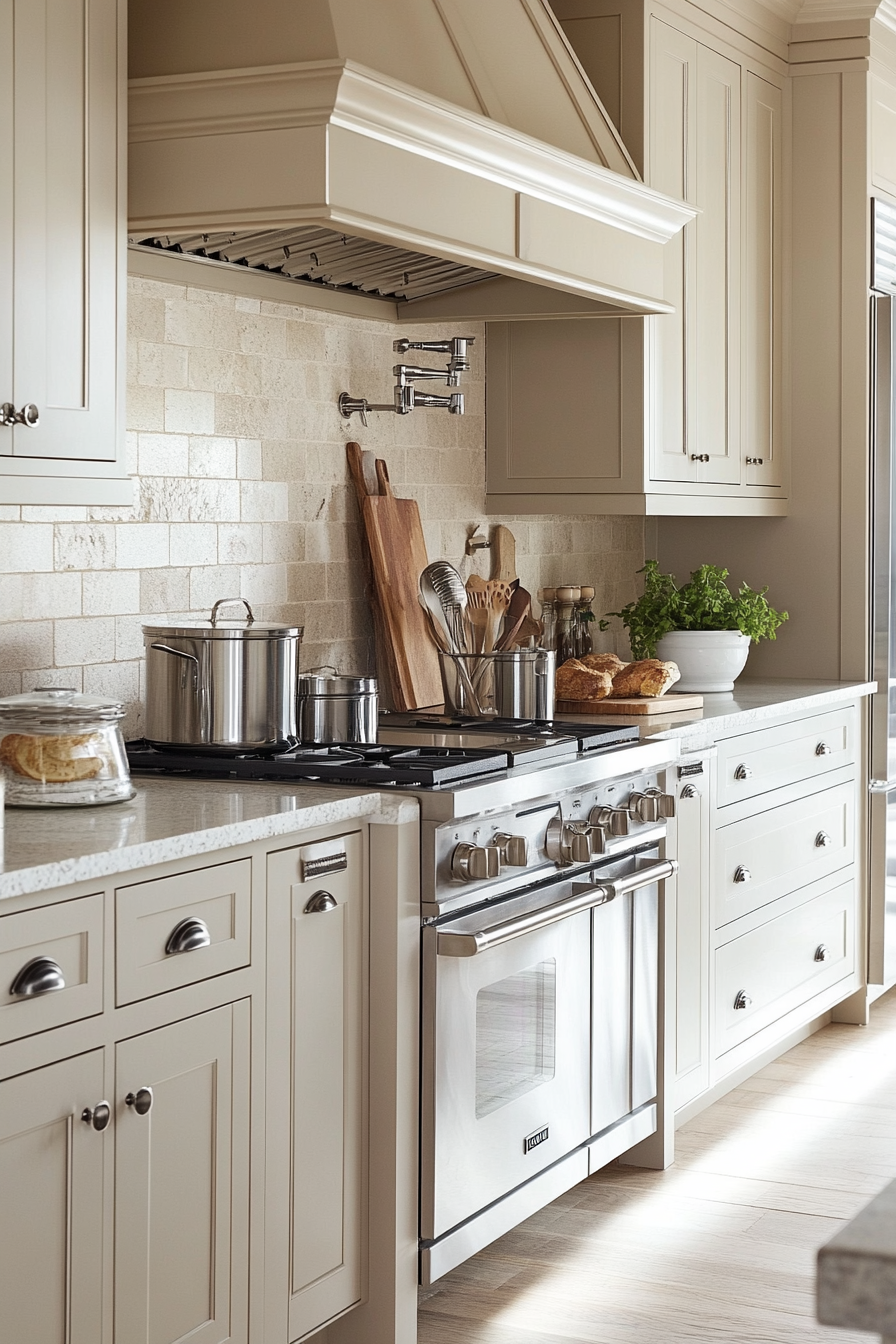 11. Beige & Stainless Steel (Beige Kitchen Ideas) - Beige Kitchen Ideas