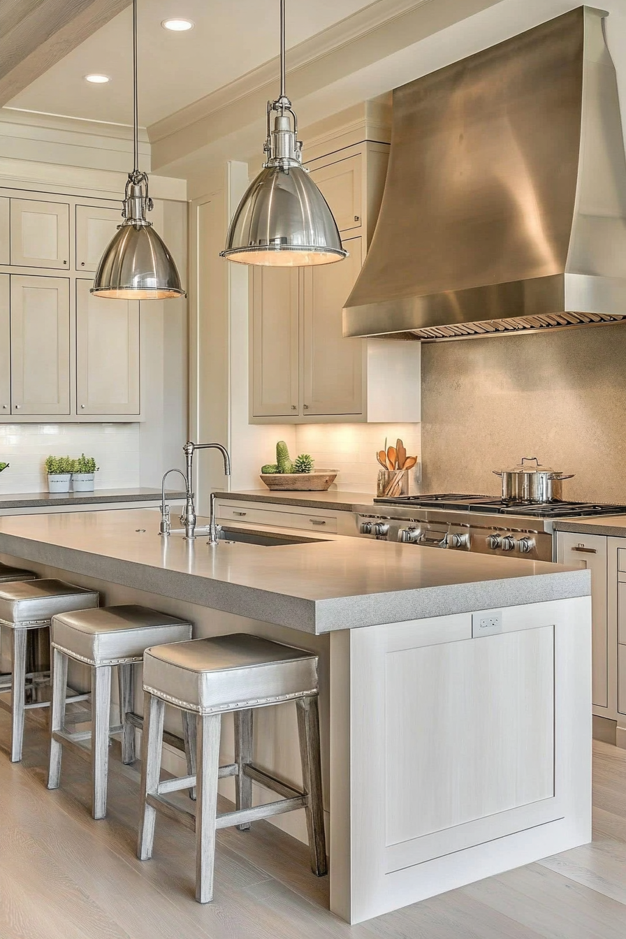 14. Beige & Gray Modern Elegance (Beige Kitchen Ideas) - Beige Kitchen Ideas