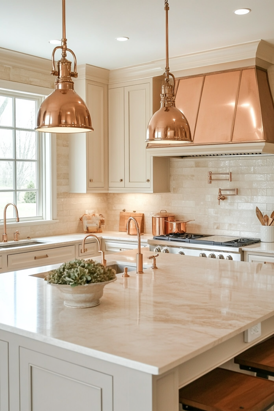 25. Beige & Copper Accents (Beige Kitchen Ideas) - Beige Kitchen Ideas