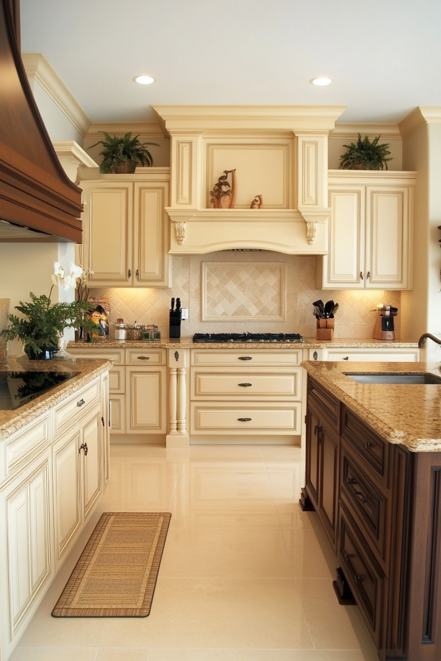 7. Beige with Rich Wooden Accents (Beige Kitchen Ideas) - Beige Kitchen Ideas