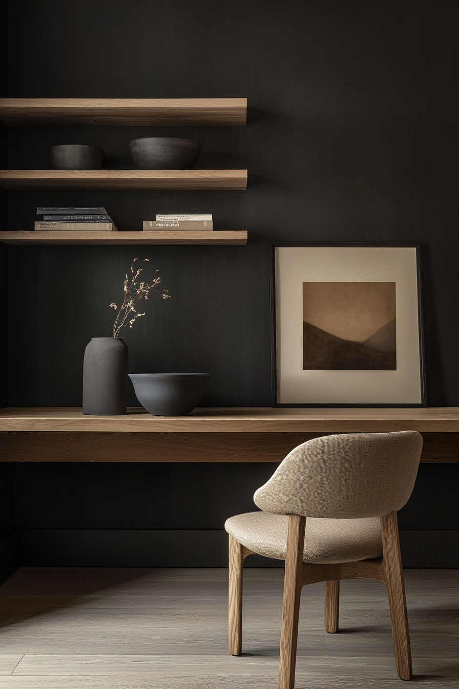 20. Charcoal Modernist Office (Earth Tones Office Ideas) - Earth Tones Office Ideas