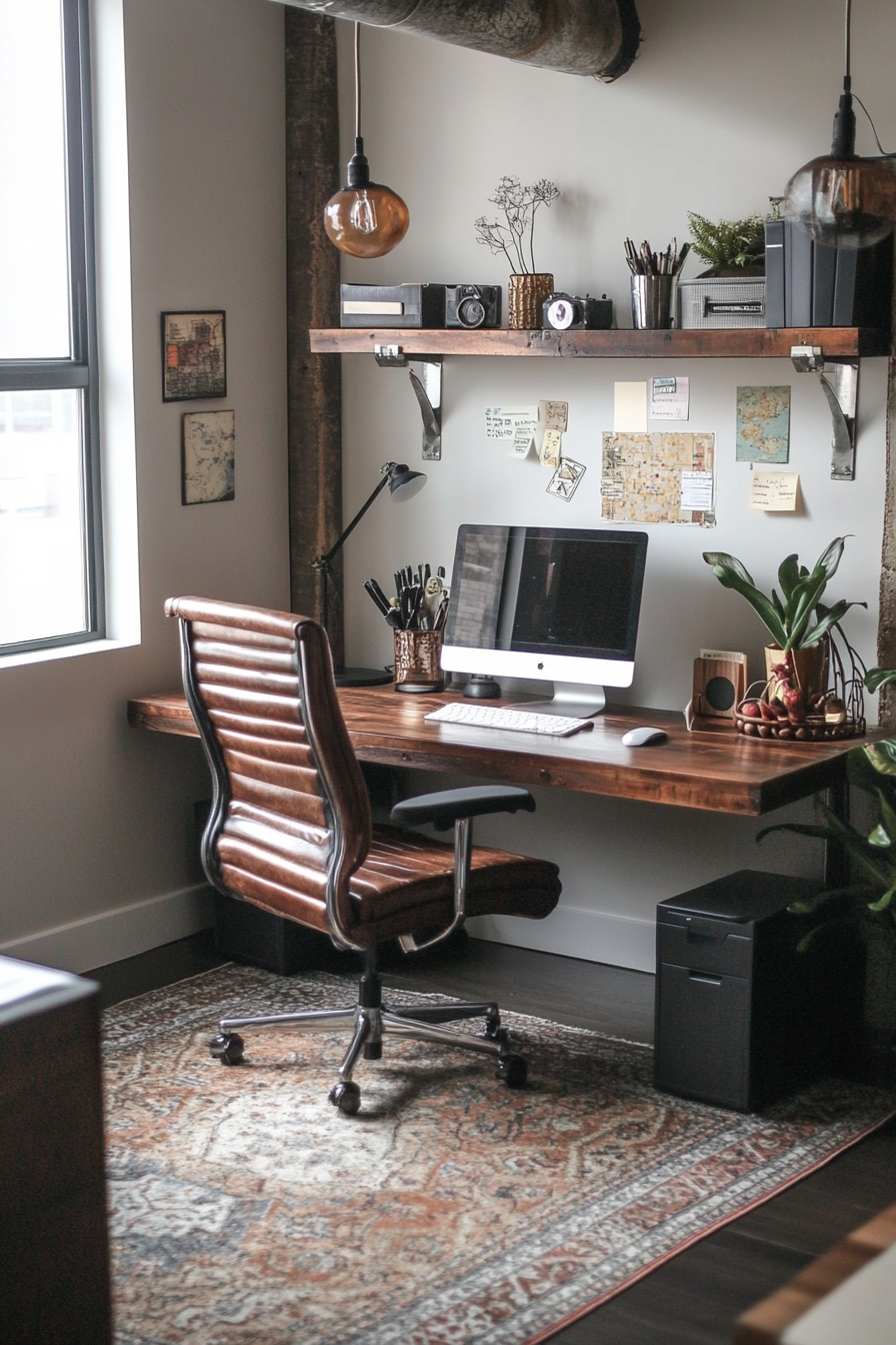21. Brushed Copper Workspace (Earth Tones Office Ideas) - Earth Tones Office Ideas