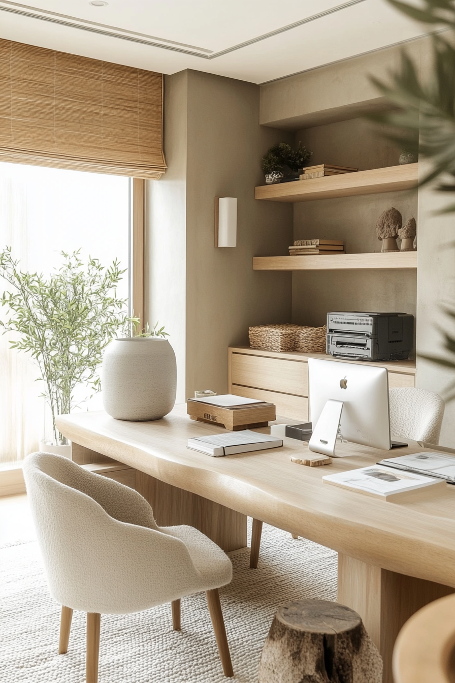 27. Bamboo Zen Den (Earth Tones Office Ideas) - Earth Tones Office Ideas