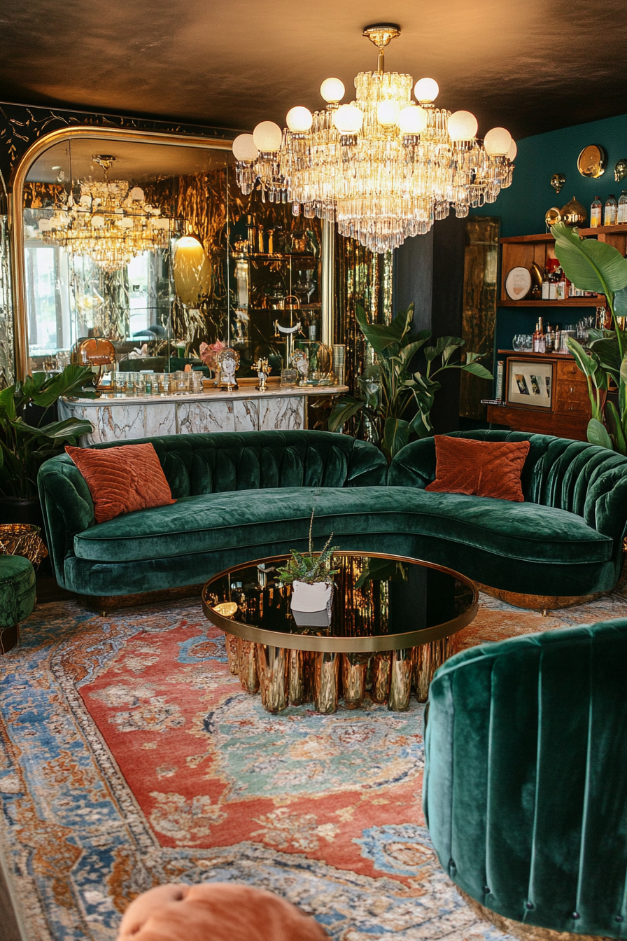 19. Glam Boho (Boho Living Room Ideas) - Boho Living Room Ideas