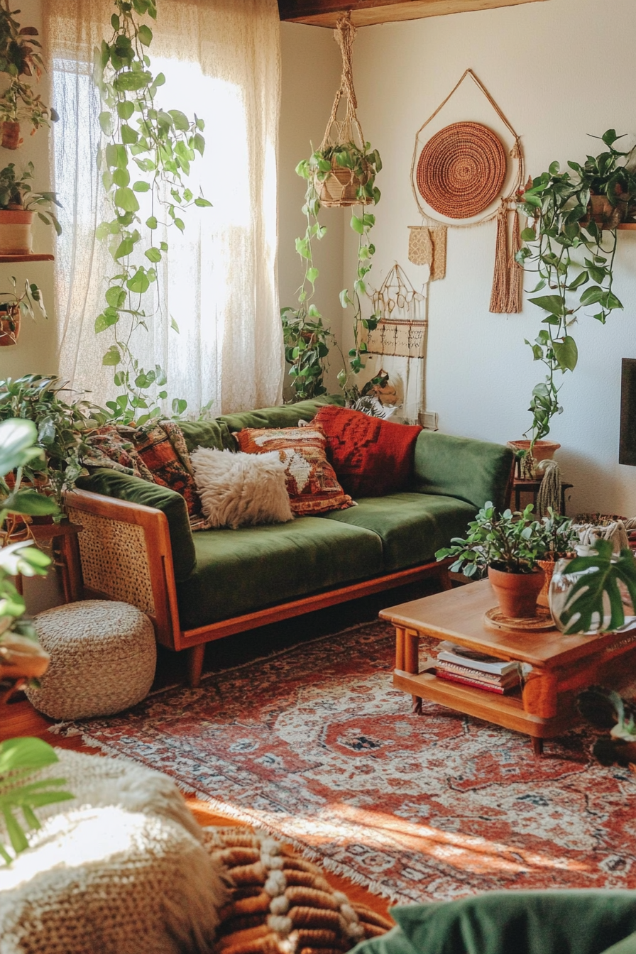 1. Earthy Retreat (Boho Living Room Ideas) - Boho Living Room Ideas