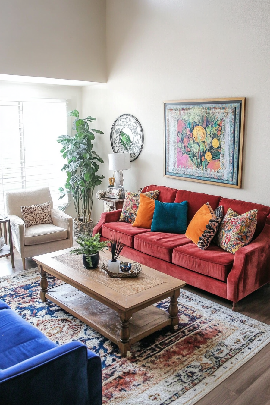 3. Vibrant Fusion (Boho Living Room Ideas) - Boho Living Room Ideas