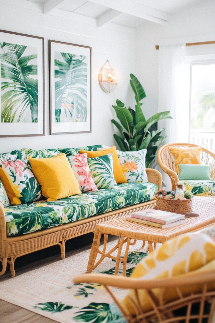 6. Tropical Escape (Boho Living Room Ideas) - Boho Living Room Ideas