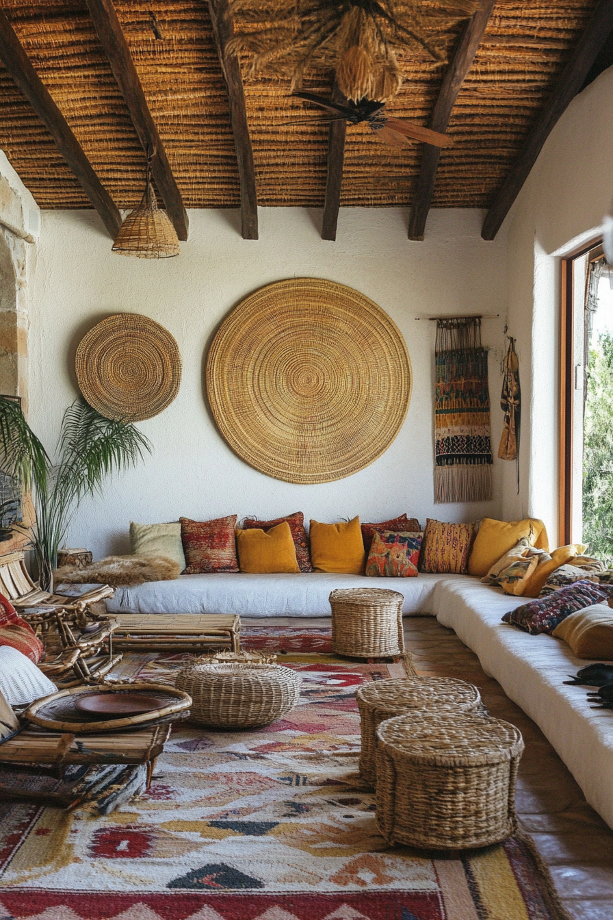 14. Woven Wonders (Boho Living Room Ideas) - Boho Living Room Ideas