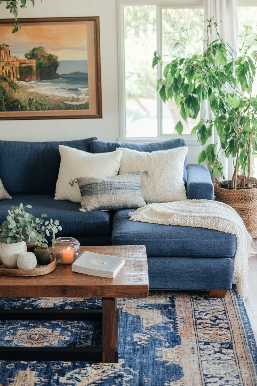 16. Indigo Escape (Boho Living Room Ideas) - Boho Living Room Ideas