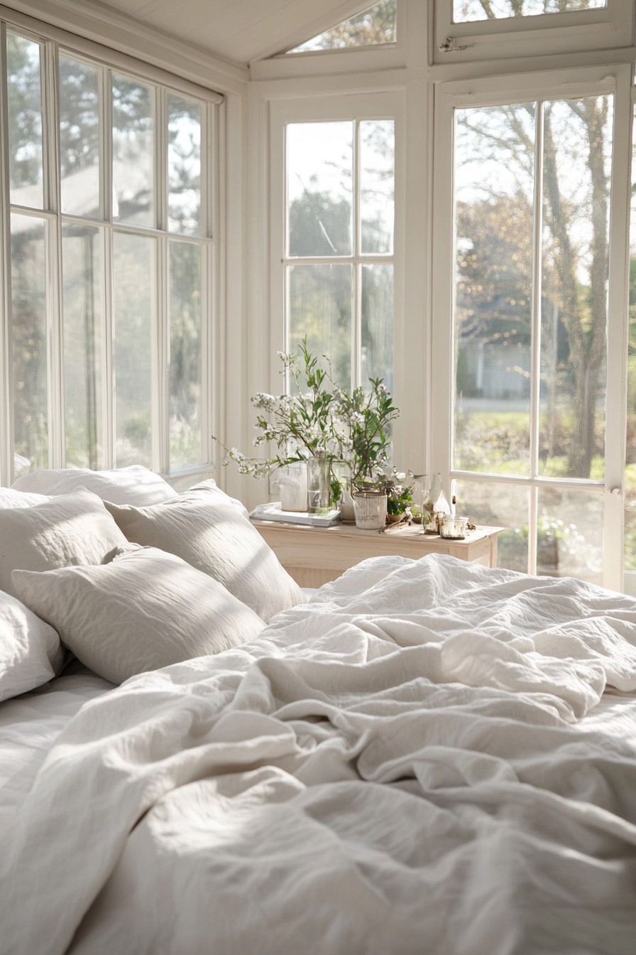 26. Neutral Comfort (Sunroom Bedroom Ideas) - Sunroom Bedroom Ideas