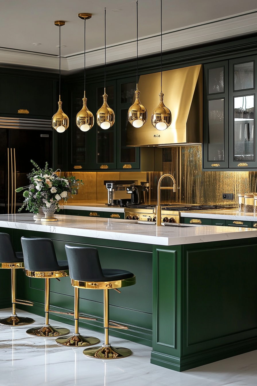 12. Glamorous Gold Accents (Modern Kitchen Ideas) - Modern Kitchen Ideas