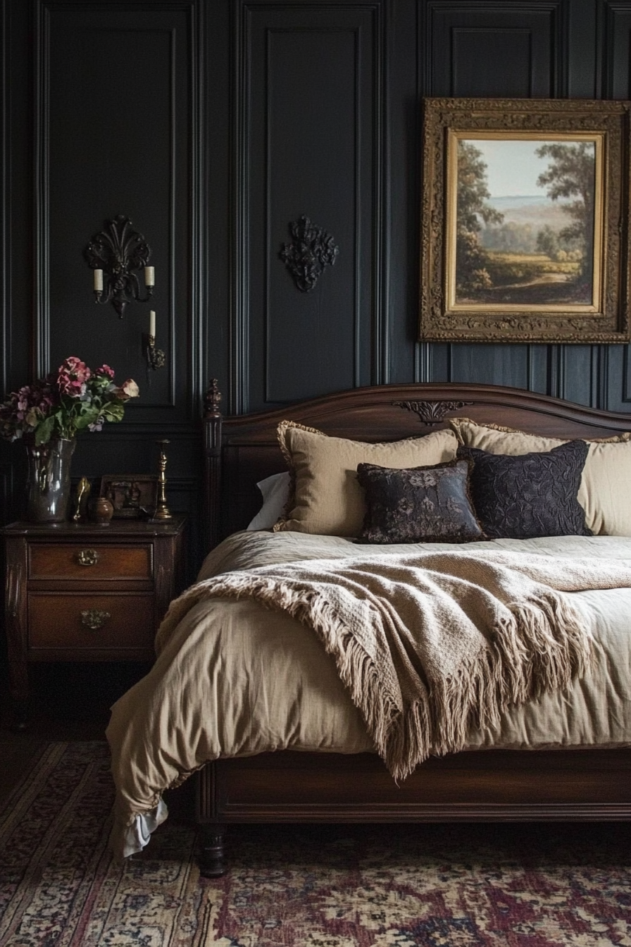 12. Vintage Noir (Moody Bedroom Ideas) - Moody Bedroom Ideas