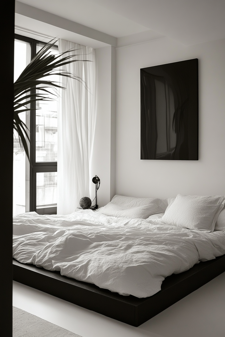 22. Monochrome Black & White (Serene Bedroom Ideas) - Serene Bedroom Ideas