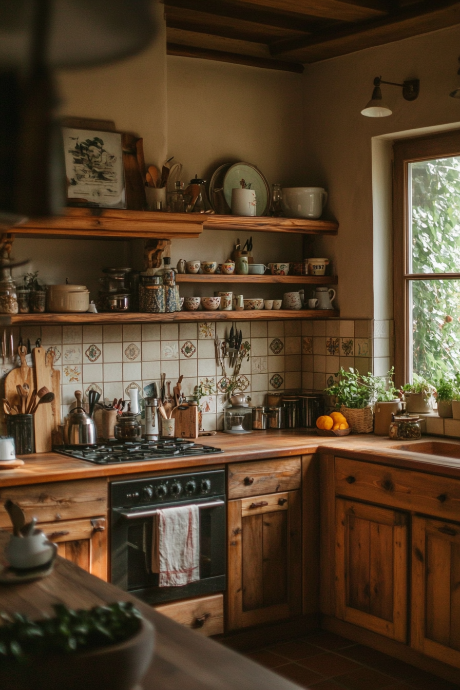 1. Rustic Brown Farmhouse (Brown Kitchen Ideas) - Brown Kitchen Ideas