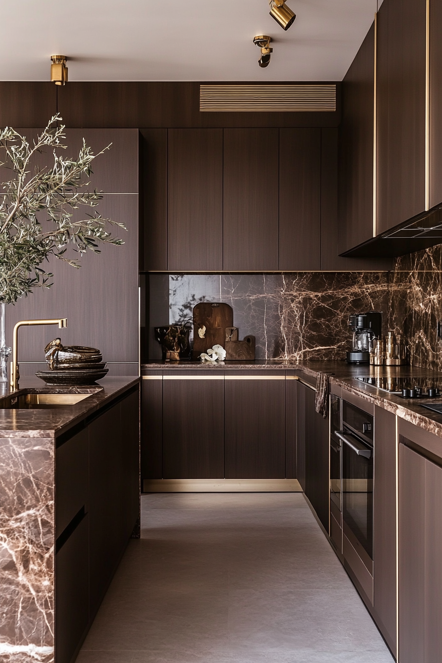 2. Chocolate Brown Elegance (Brown Kitchen Ideas) - Brown Kitchen Ideas