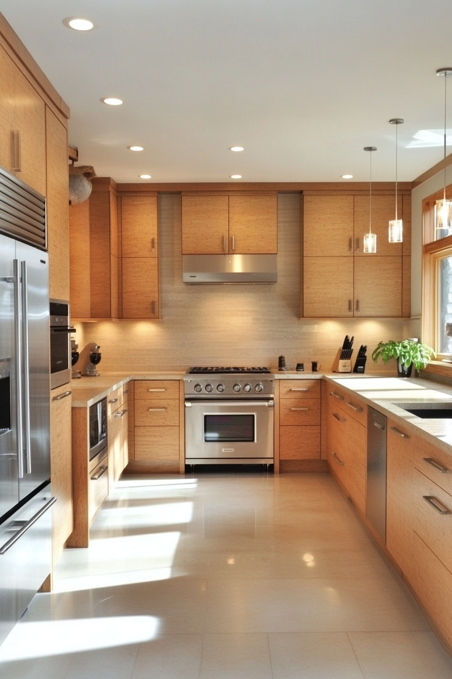 3. Light Maple Modern (Brown Kitchen Ideas) - Brown Kitchen Ideas