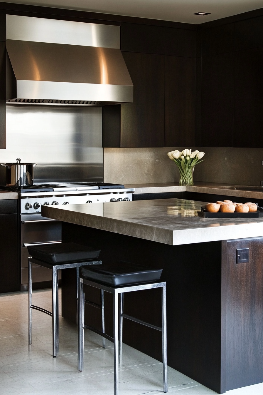 7. Espresso Modern Minimalism (Brown Kitchen Ideas) - Brown Kitchen Ideas