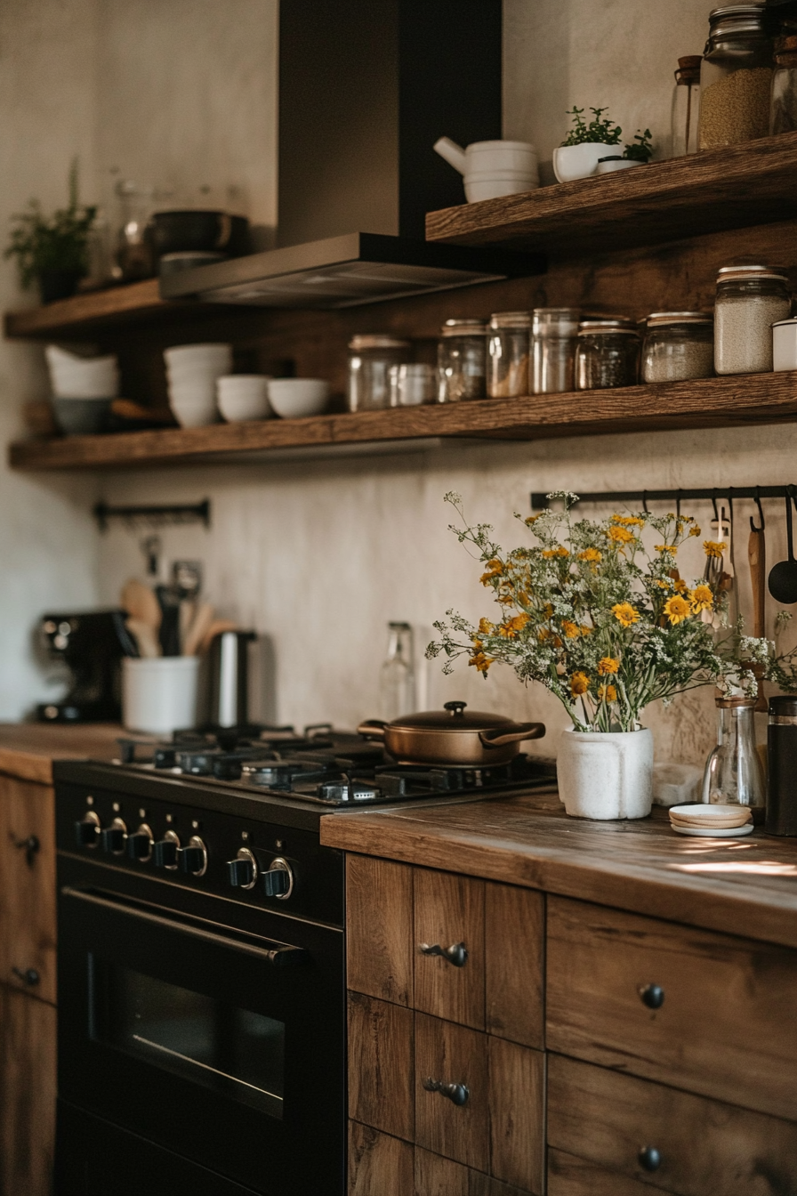9. Rustic Walnut Retreat (Brown Kitchen Ideas) - Brown Kitchen Ideas