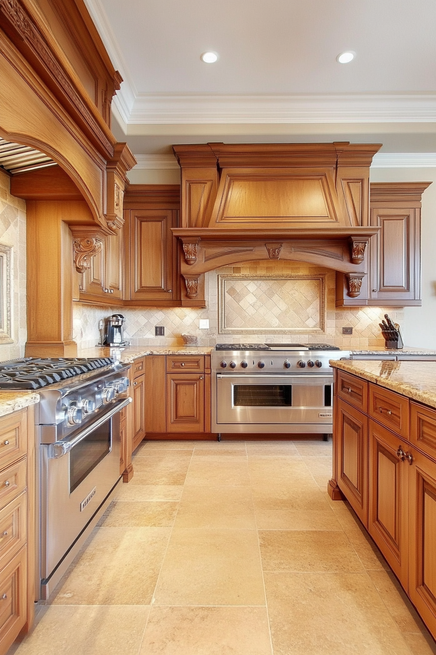 18. Golden Oak Traditional (Brown Kitchen Ideas) - Brown Kitchen Ideas
