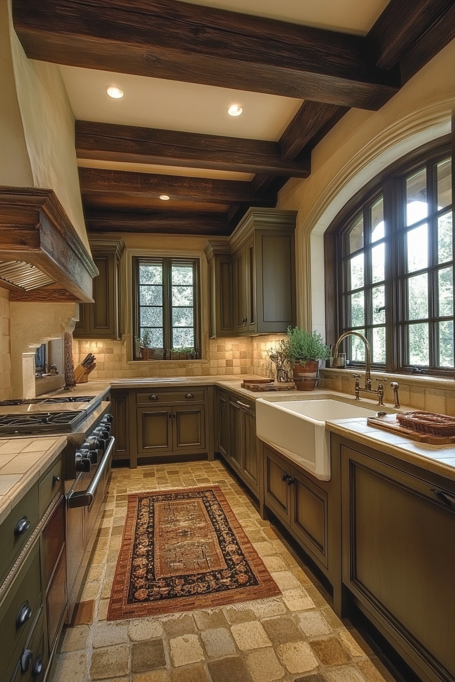 27. Caramel and Olive Garden Style (Brown Kitchen Ideas) - Brown Kitchen Ideas