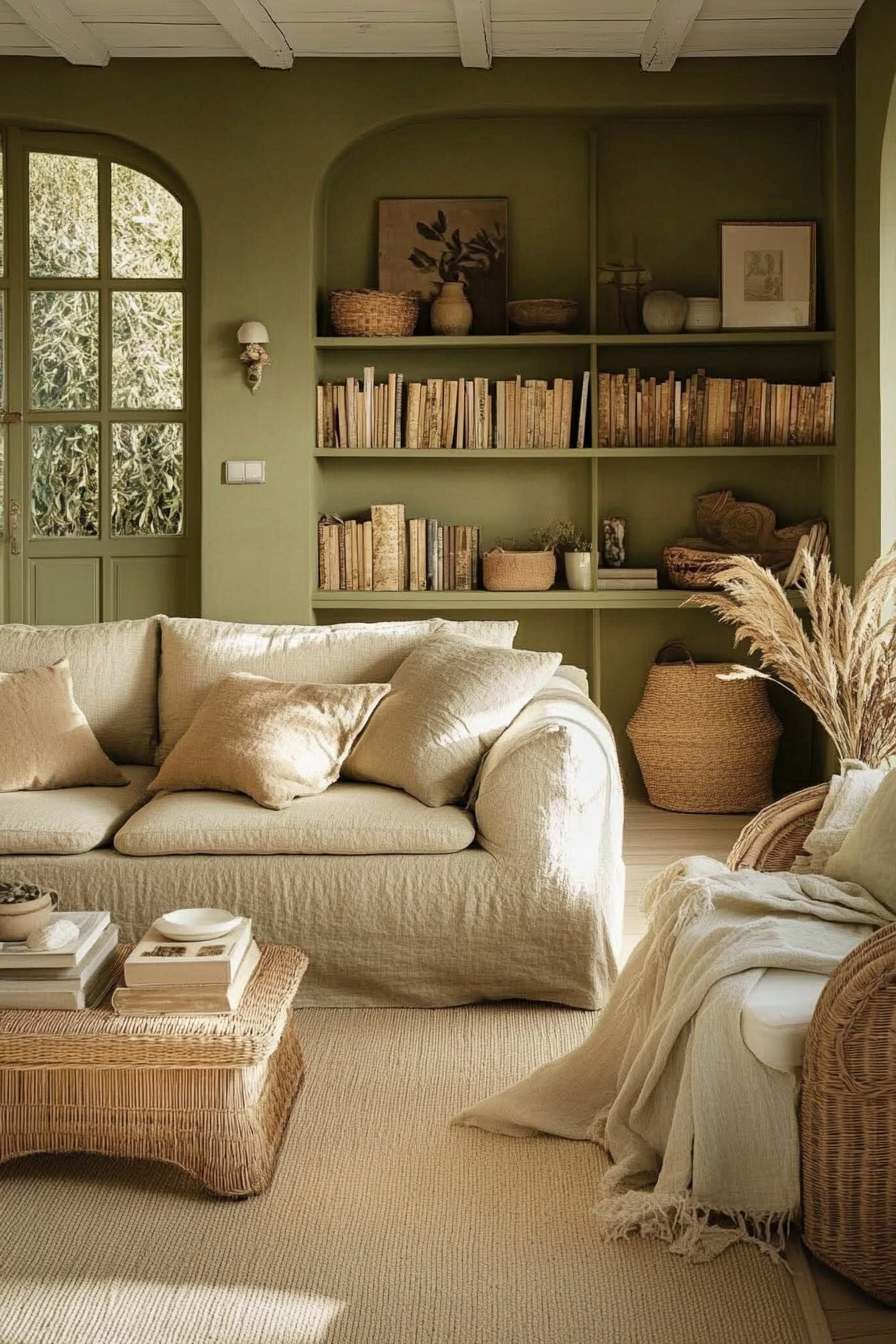 2. Olive Grove Sanctuary (Earth Tones Living Room Ideas) - Earth Tones Living Room Ideas