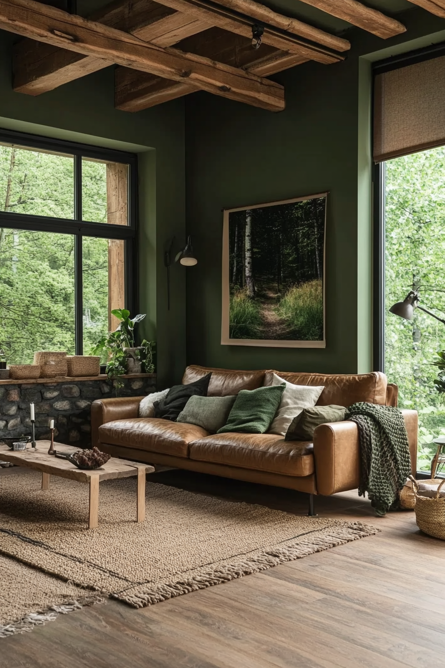 5. Forest Green Haven (Earth Tones Living Room Ideas) - Earth Tones Living Room Ideas