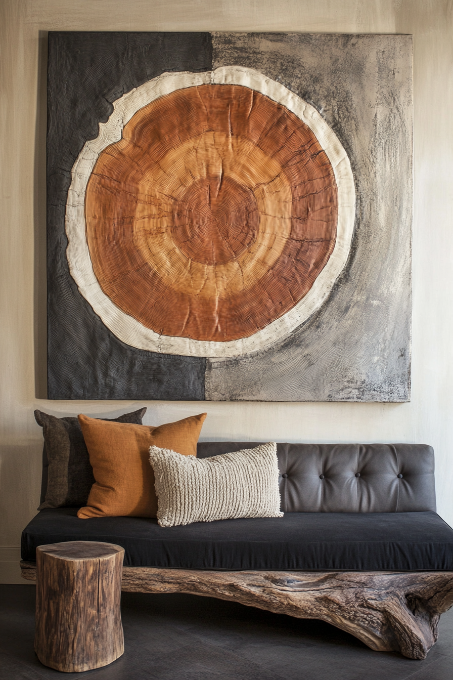 6. Clay and Charcoal Fusion (Earth Tones Living Room Ideas) - Earth Tones Living Room Ideas