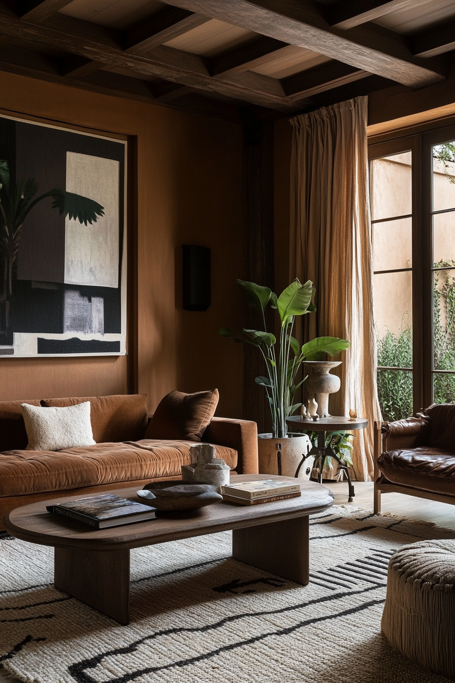 18. Burnt Sienna Elegance (Earth Tones Living Room Ideas) - Earth Tones Living Room Ideas