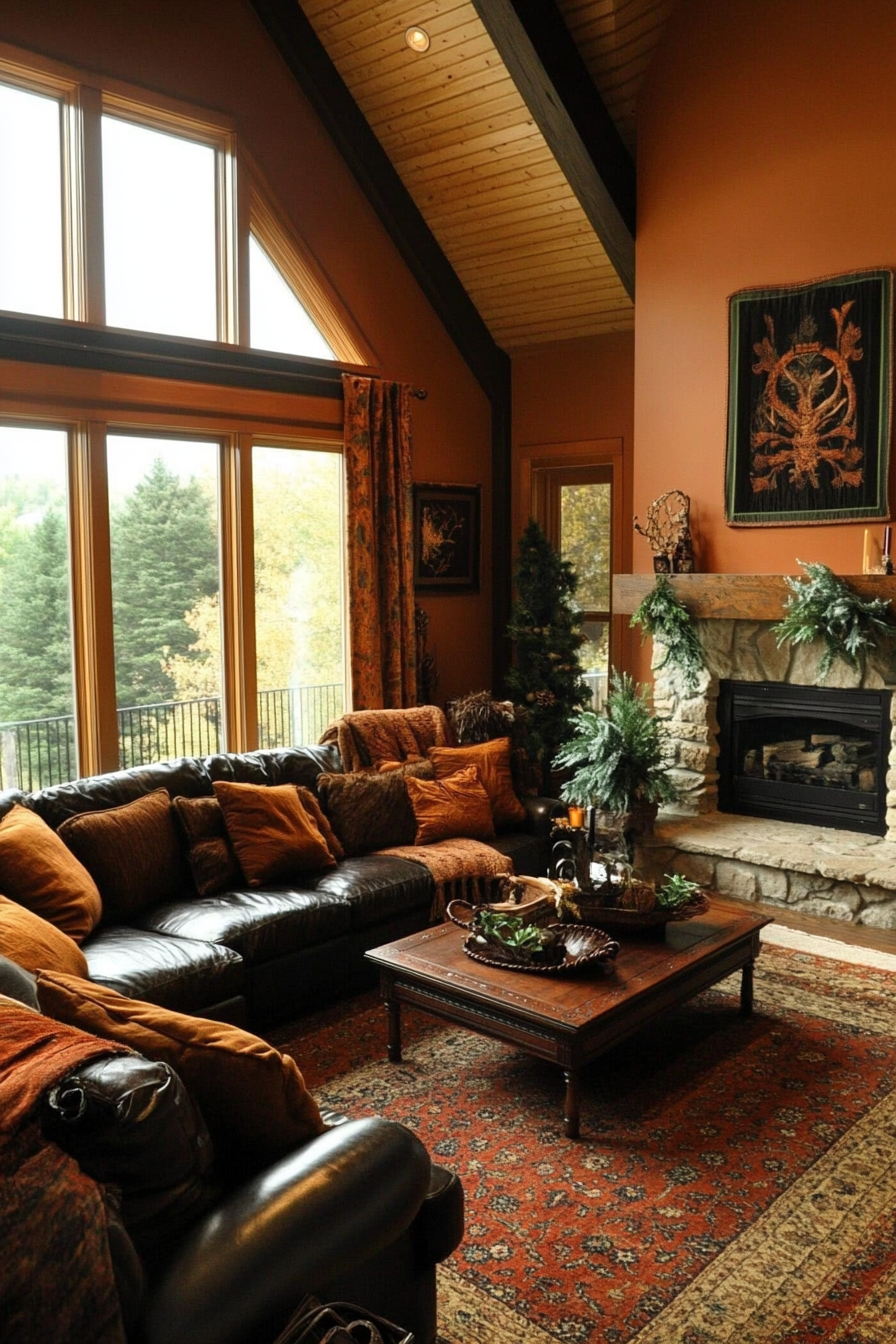 23. Pinecone Perfection (Earth Tones Living Room Ideas) - Earth Tones Living Room Ideas