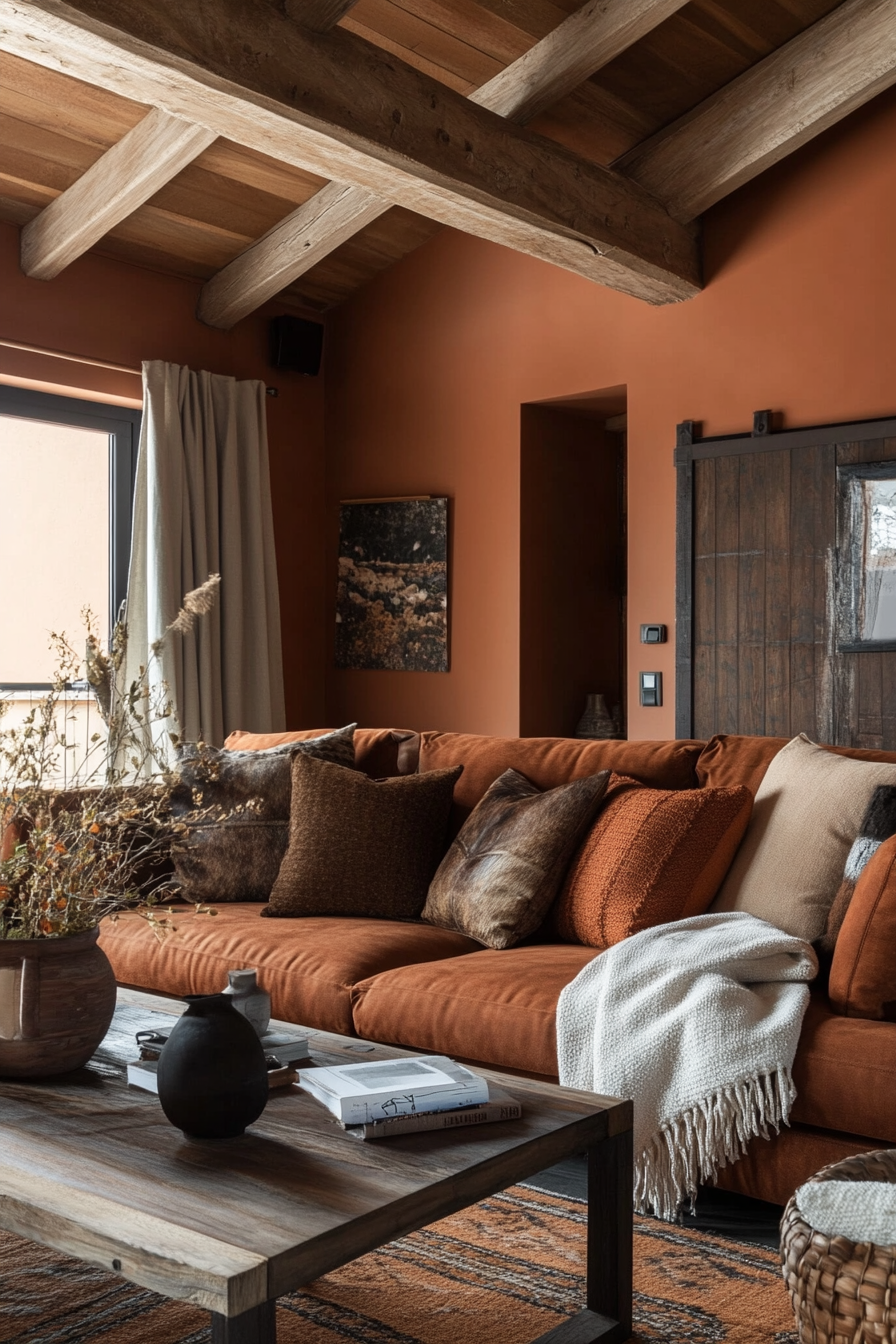 26. Cinnamon Spice Escape (Earth Tones Living Room Ideas) - Earth Tones Living Room Ideas