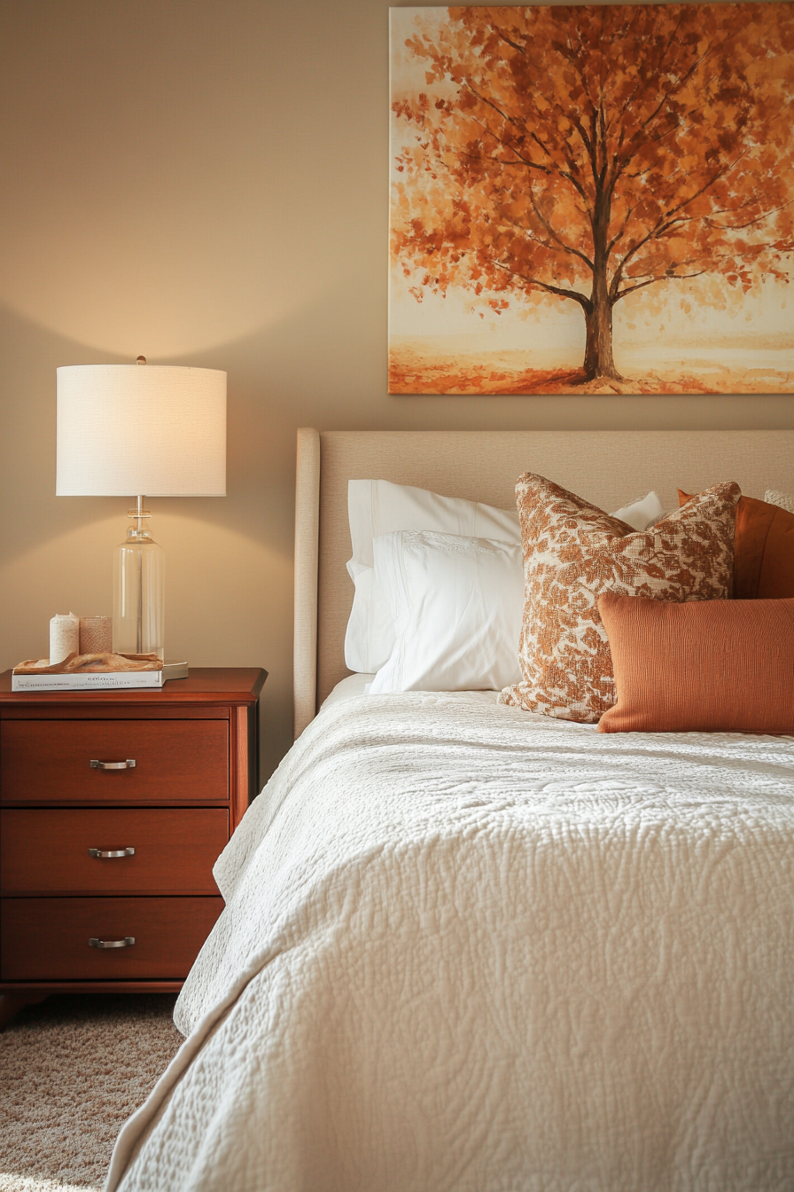 10. Autumn Leaf Ambience (Earth Tones Bedroom Ideas) - Earth Tones Bedroom Ideas