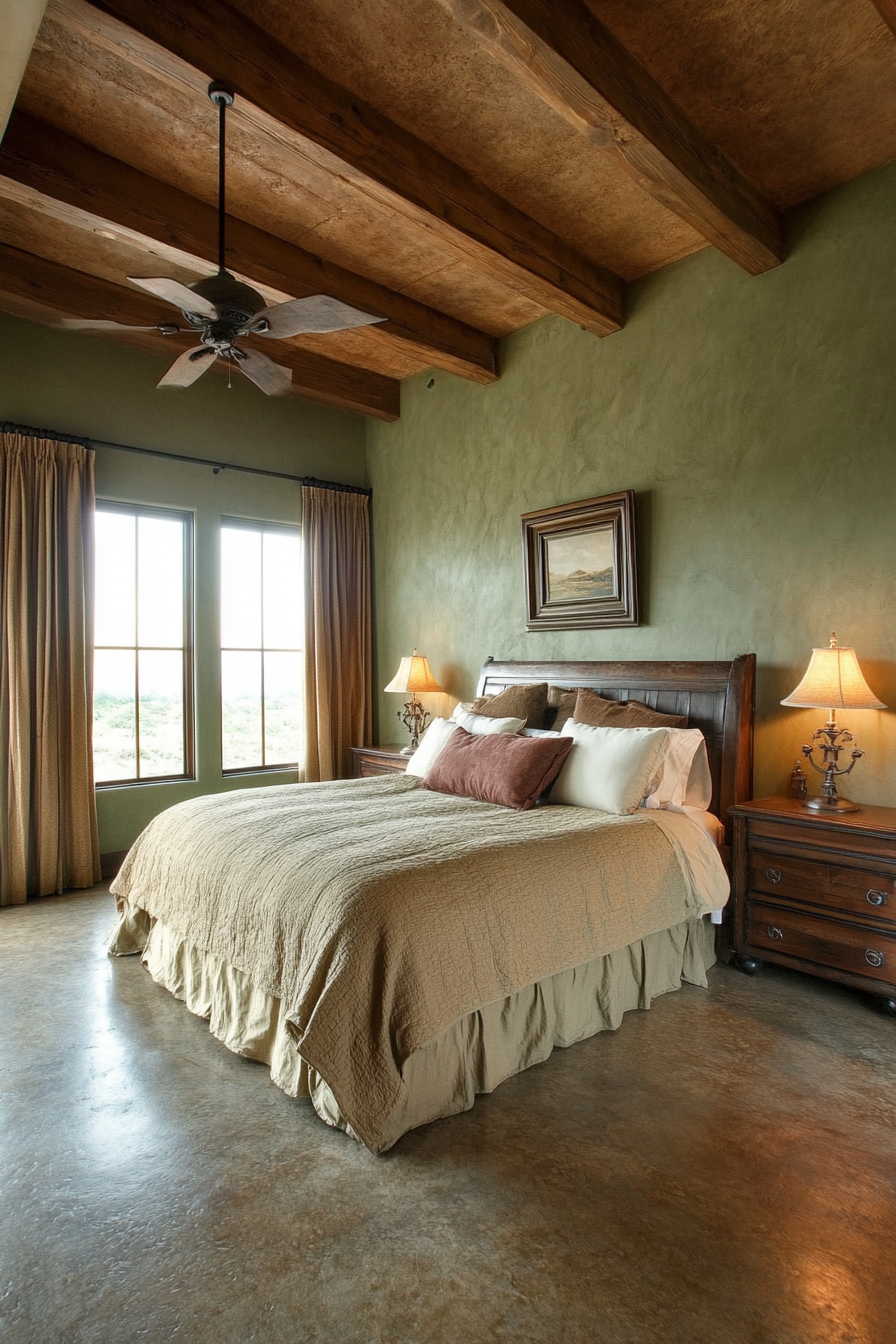 13. Muted Olive Retreat (Earth Tones Bedroom Ideas) - Earth Tones Bedroom Ideas